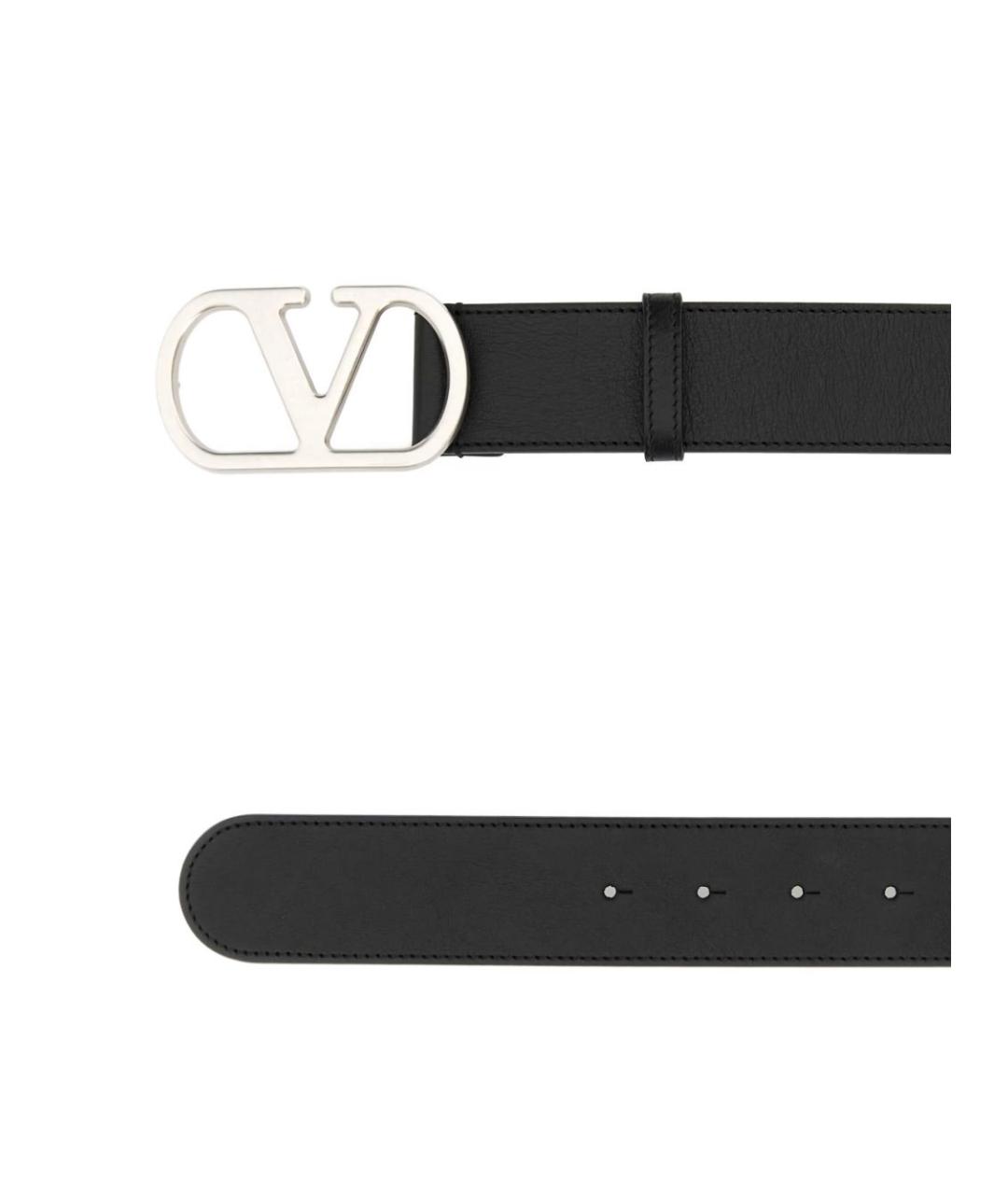VALENTINO Черный кожаный ремень, фото 3