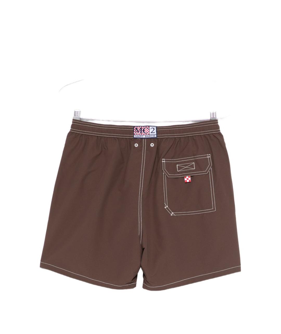 MC2 SAINT BARTH Коричневые полиэстеровые плавки, фото 2