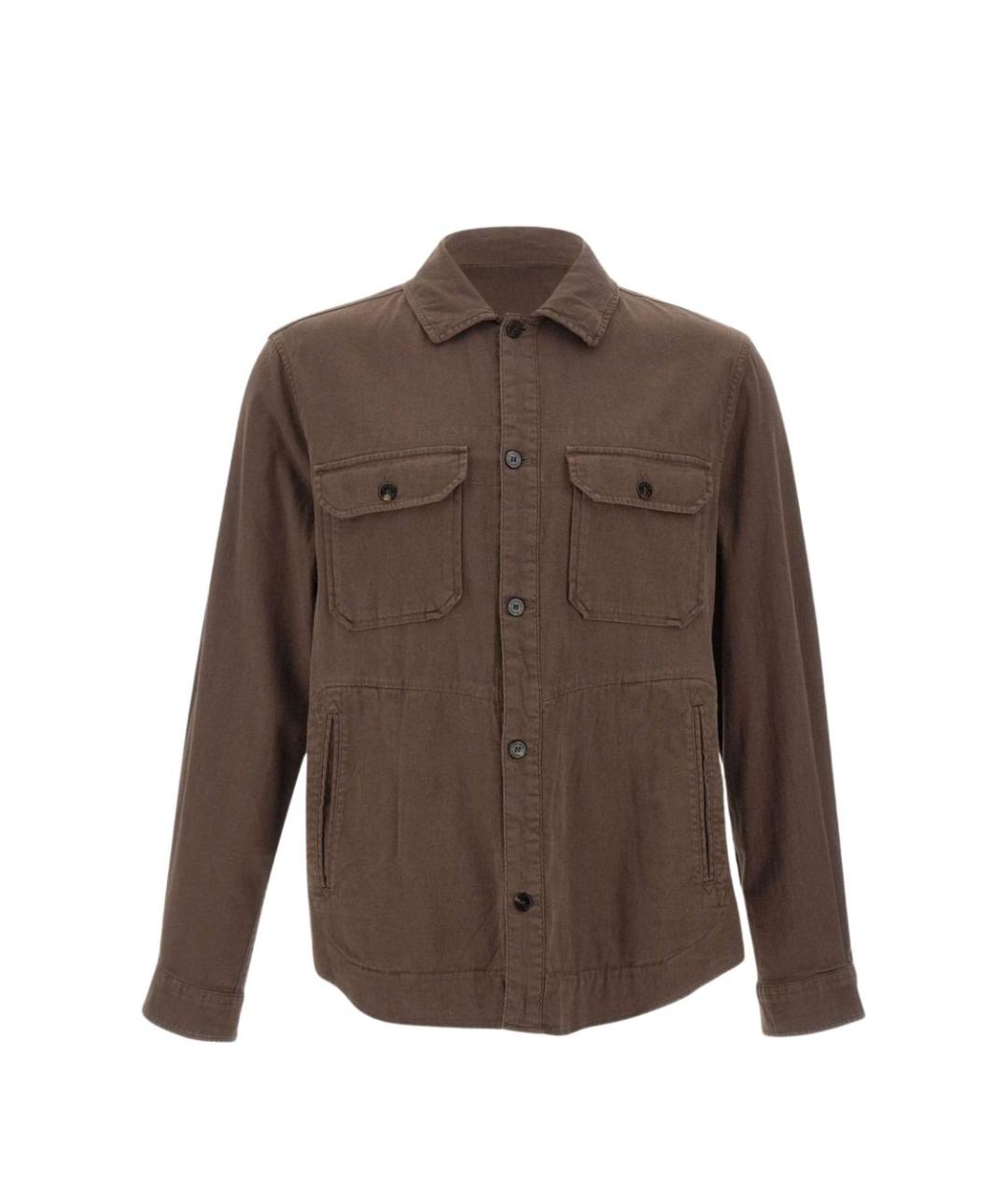 WOOLRICH Коричневая хлопковая кэжуал рубашка, фото 4