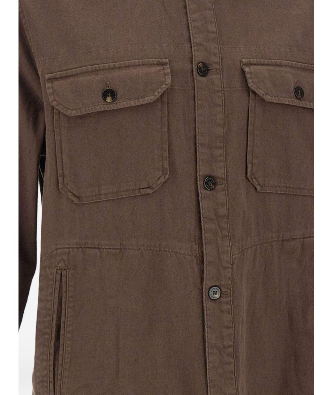 WOOLRICH Коричневая хлопковая кэжуал рубашка, фото 3