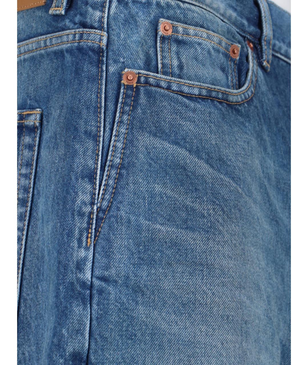 SAINT LAURENT Синие хлопковые прямые джинсы, фото 4