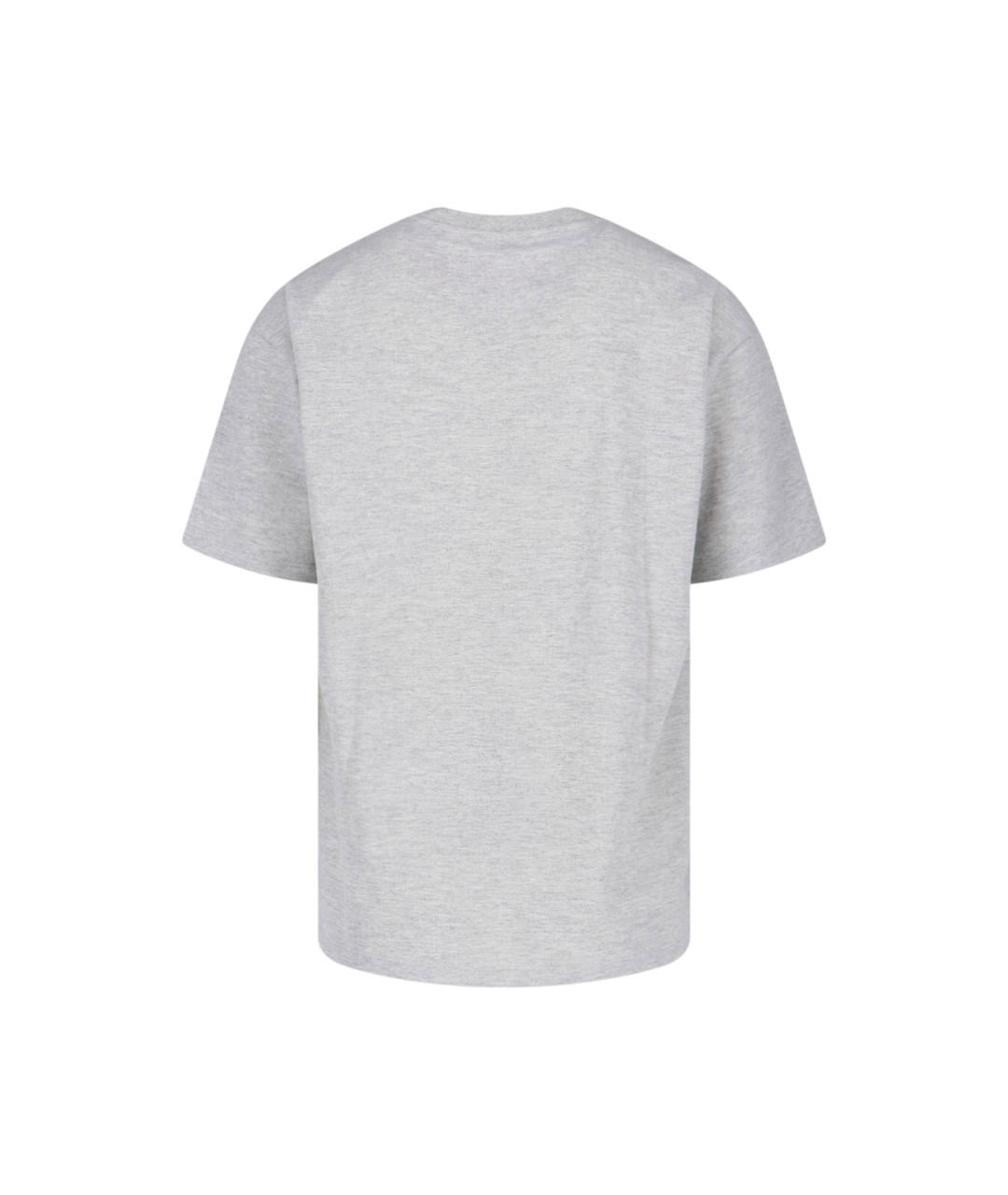 SAINT LAURENT Серая хлопковая футболка, фото 2