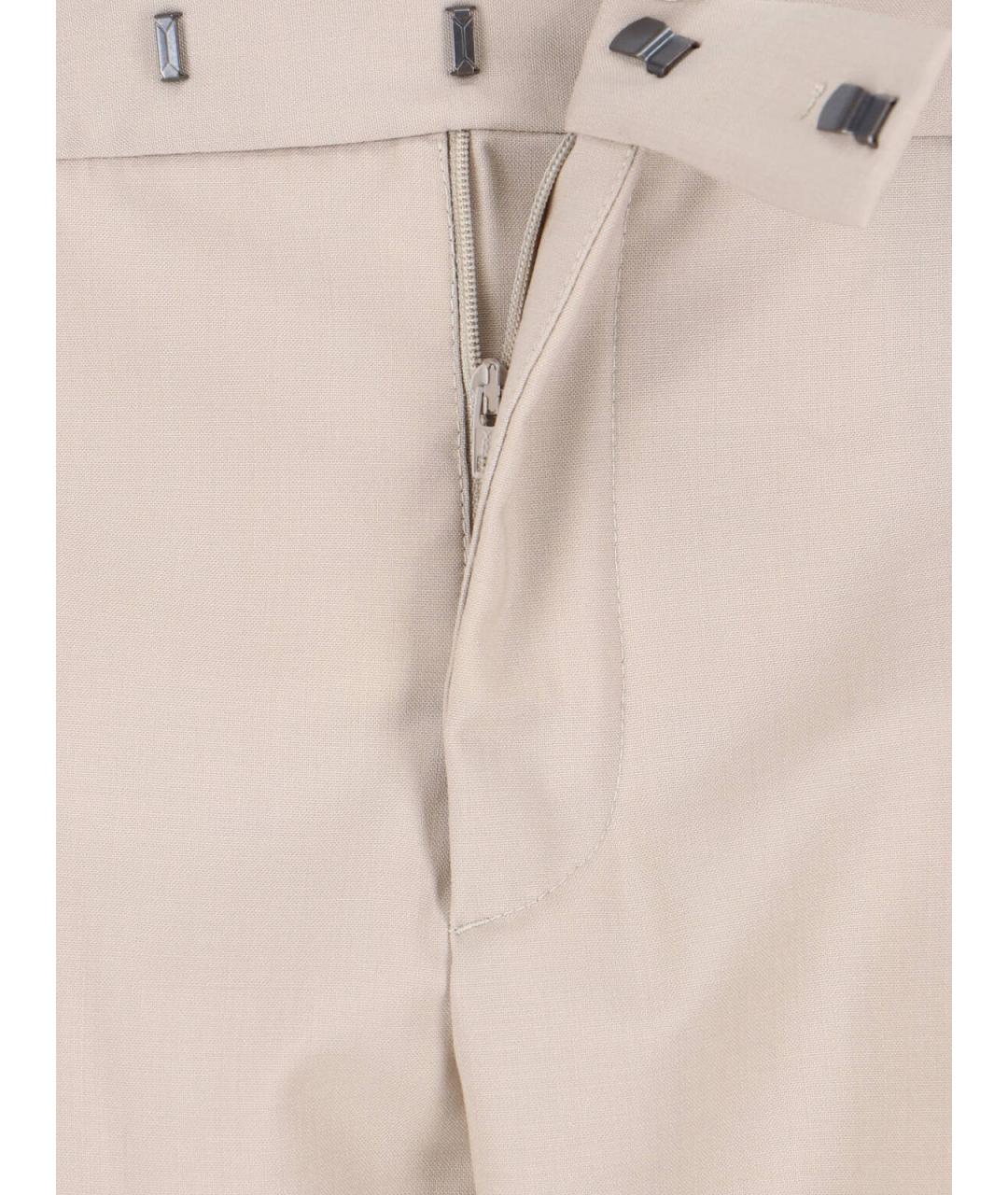 Cruna Бежевые шерстяные повседневные брюки, фото 5