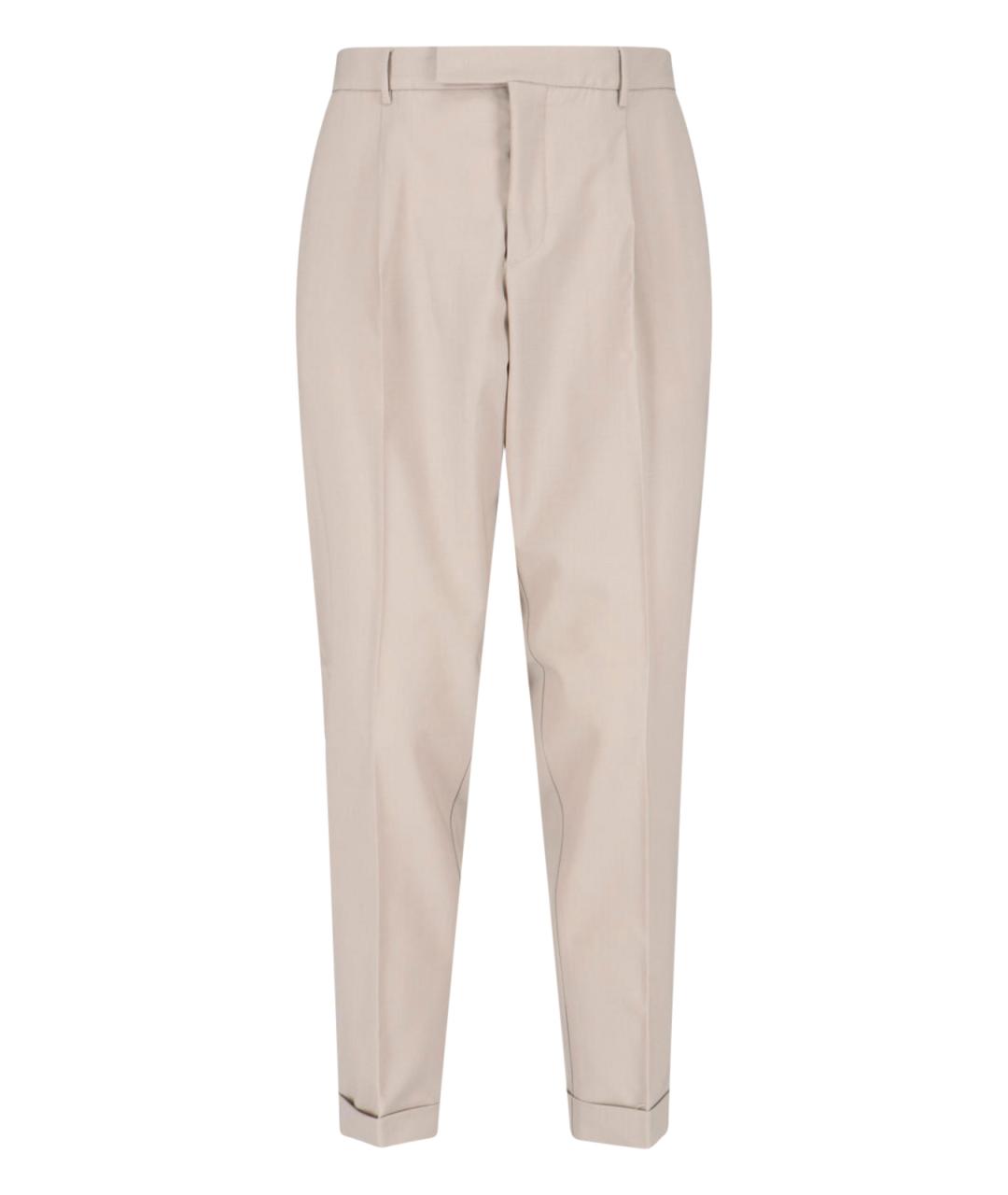 Cruna Бежевые шерстяные повседневные брюки, фото 1