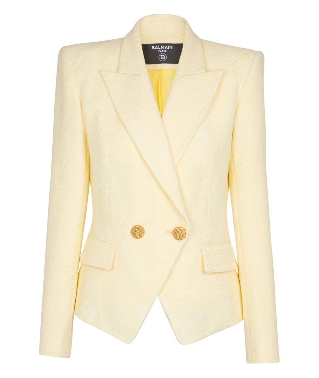 BALMAIN Желтый вискозный жакет/пиджак, фото 1