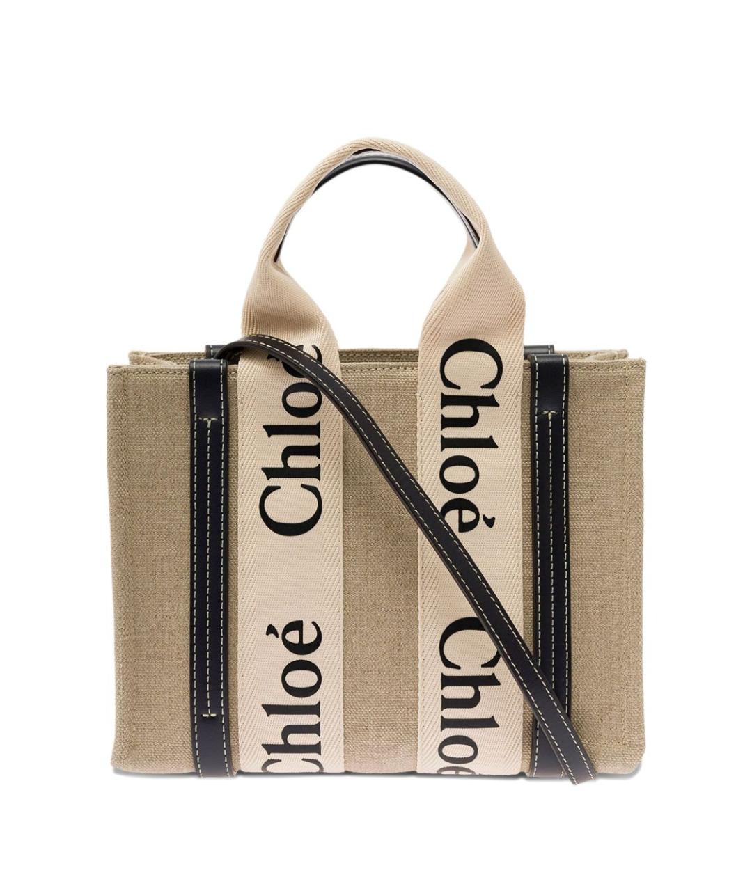 CHLOE Бежевая тканевая сумка тоут, фото 1