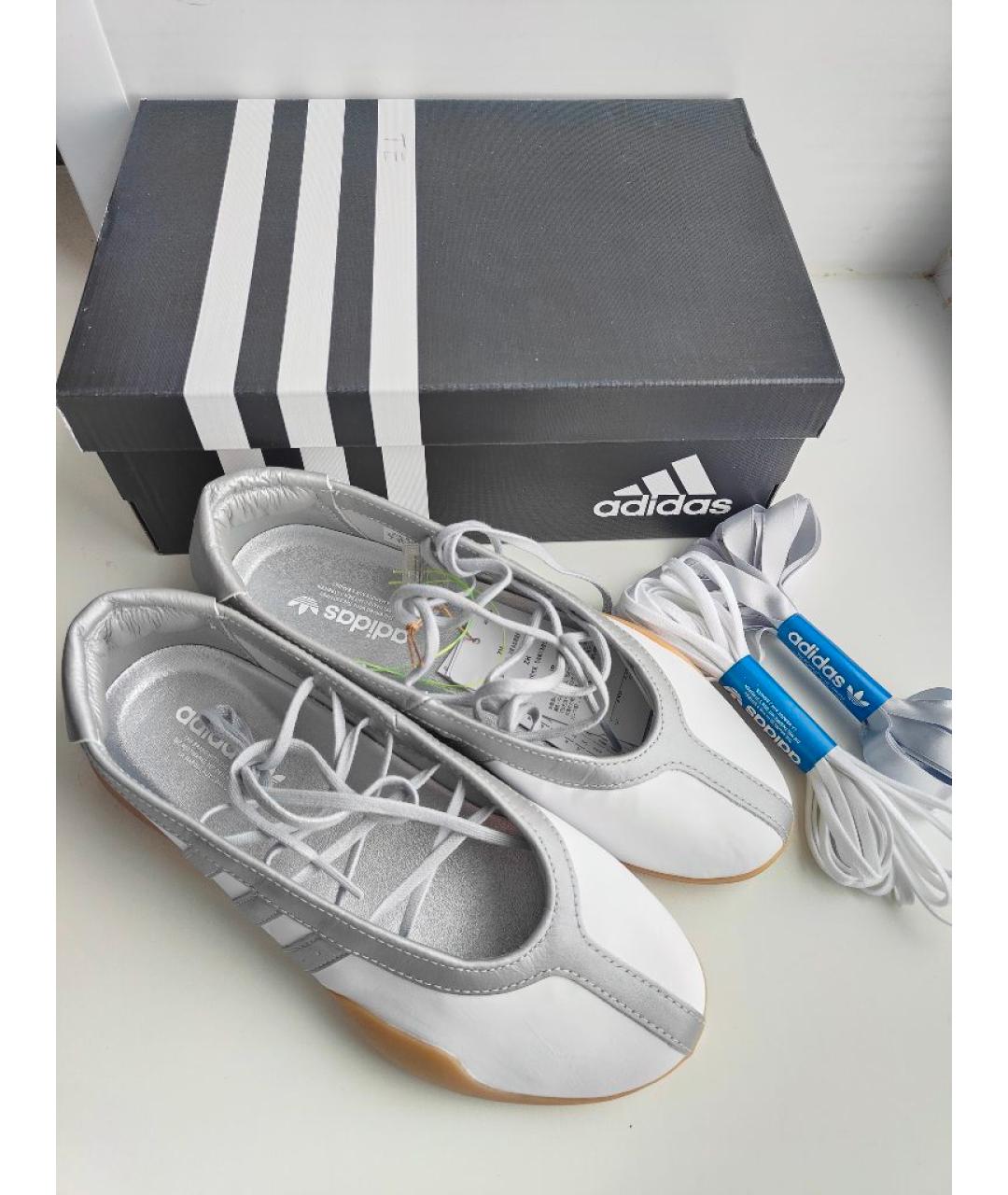 ADIDAS Белые кожаные балетки, фото 3