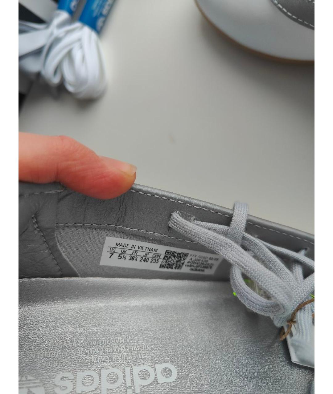 ADIDAS Белые кожаные балетки, фото 6