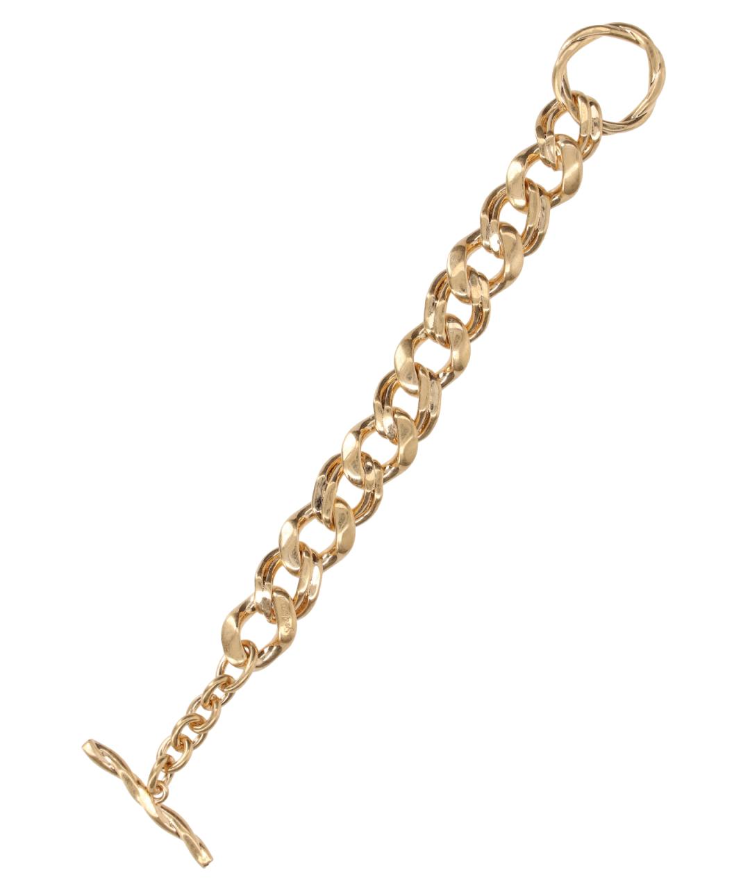SAINT LAURENT Золотой металлический браслет, фото 3
