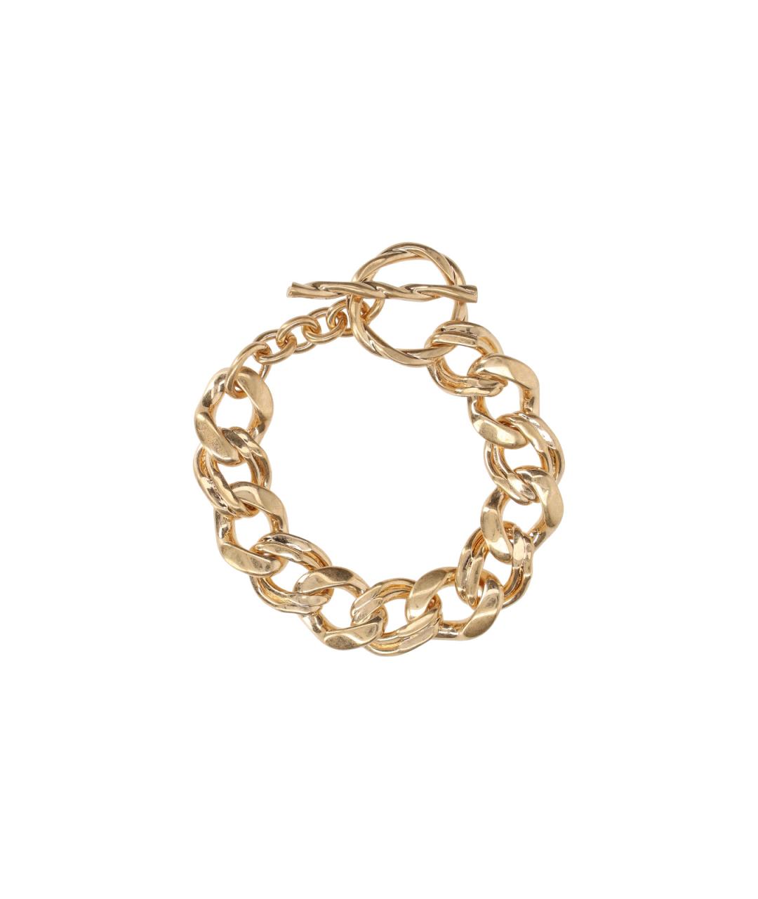 SAINT LAURENT Золотой металлический браслет, фото 1