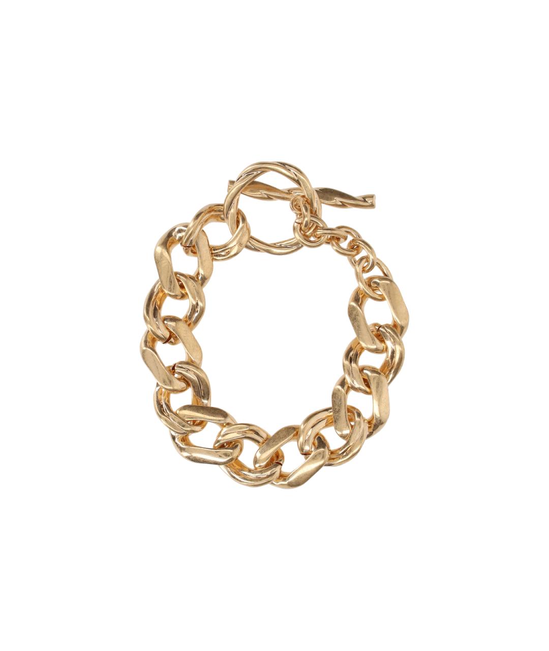 SAINT LAURENT Золотой металлический браслет, фото 2