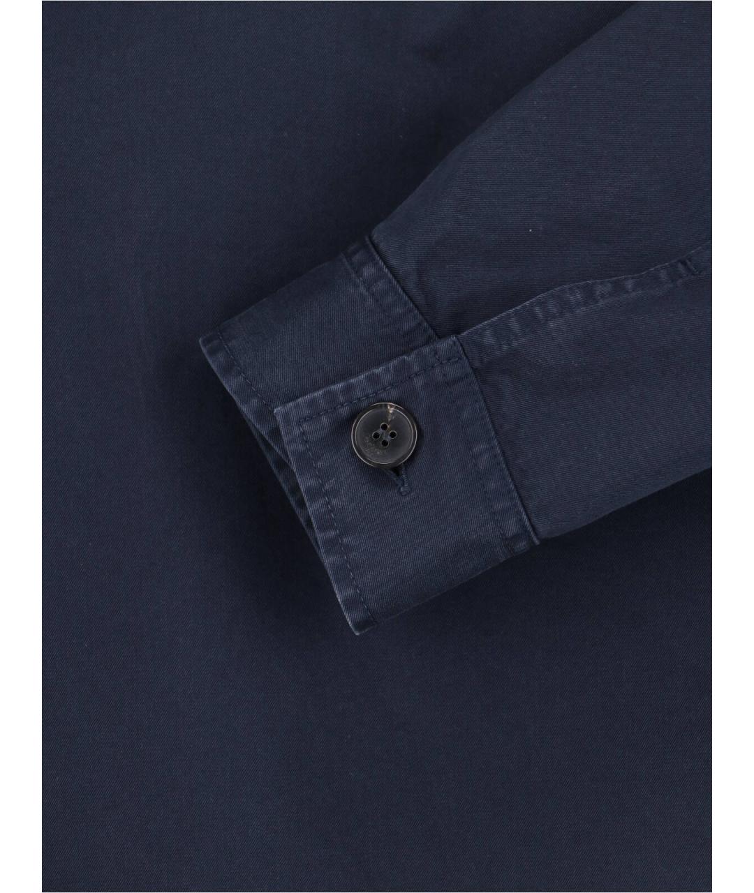 SAINT LAURENT Темно-синяя хлопковая кэжуал рубашка, фото 5