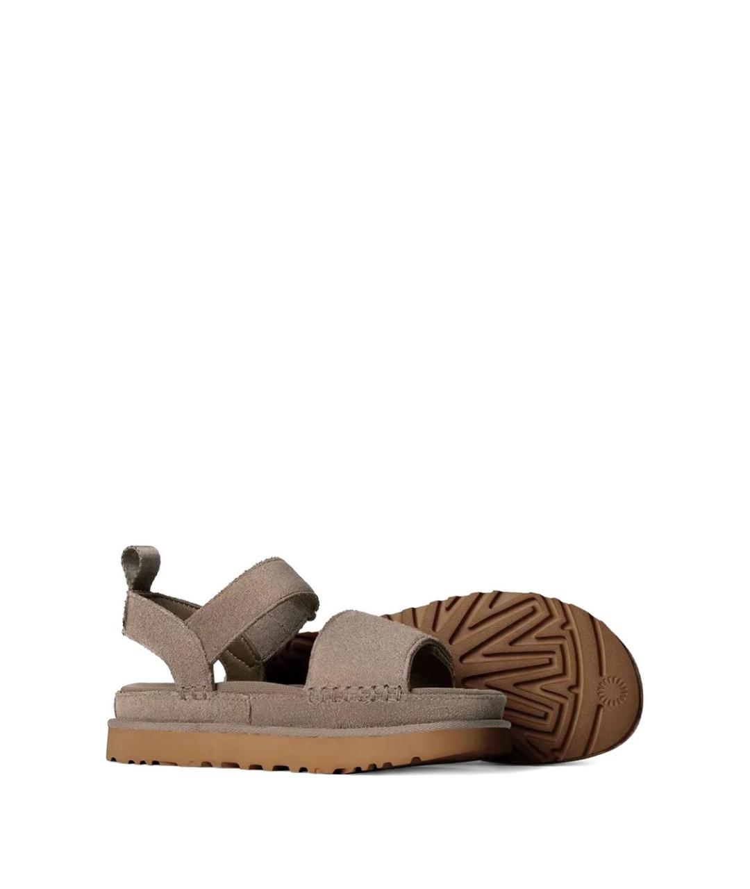 UGG AUSTRALIA Коричневые замшевые босоножки, фото 4