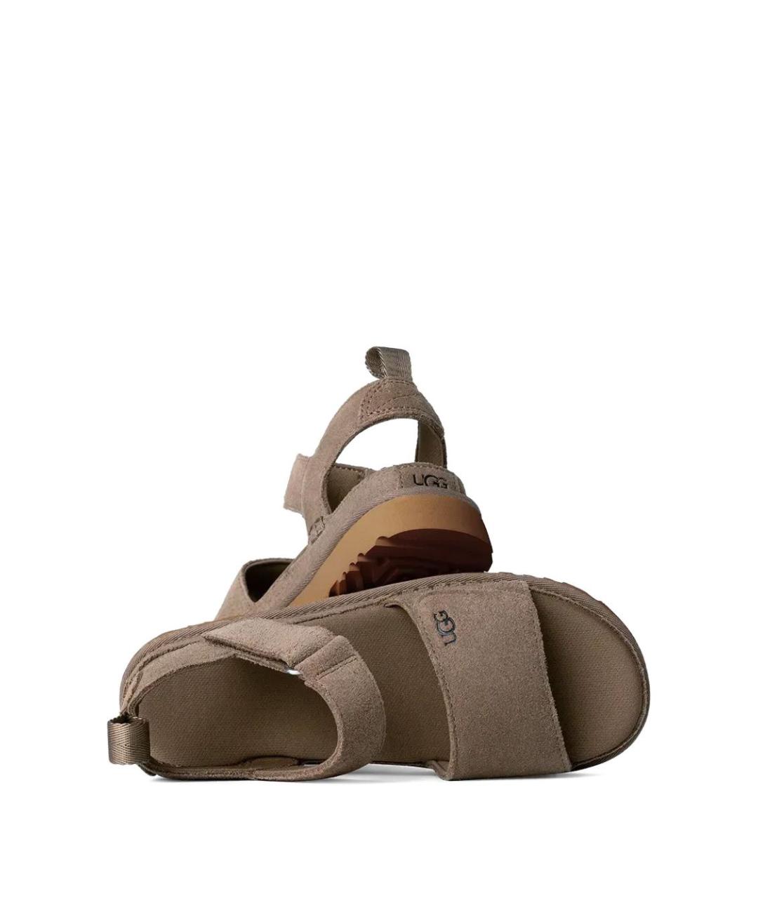 UGG AUSTRALIA Коричневые замшевые босоножки, фото 3