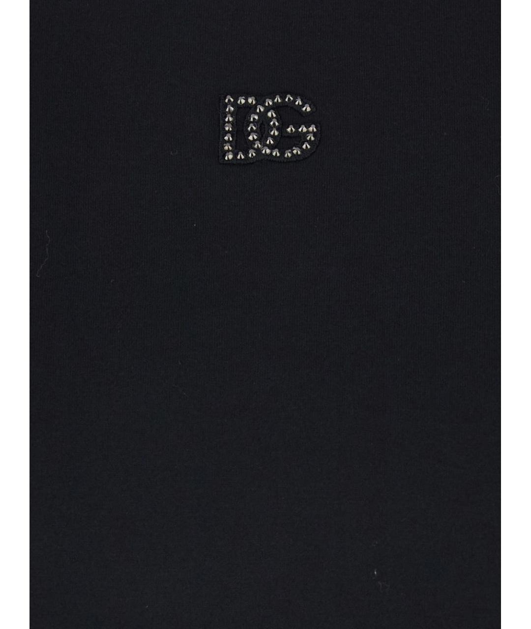 DOLCE&GABBANA Черная хлопковая футболка, фото 3