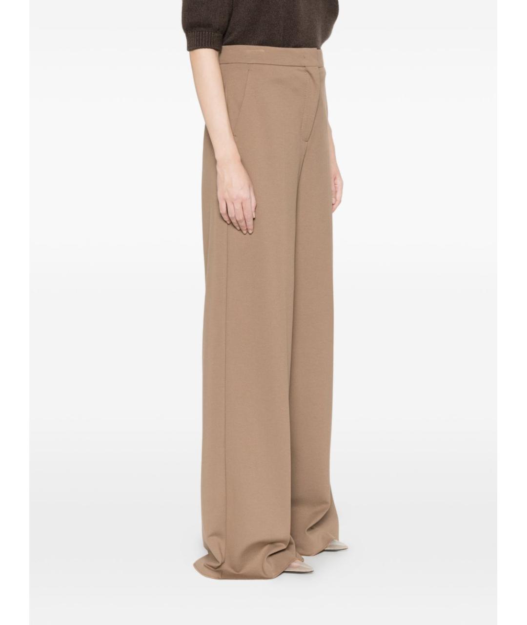 MAX MARA Коричневые вискозные прямые брюки, фото 5