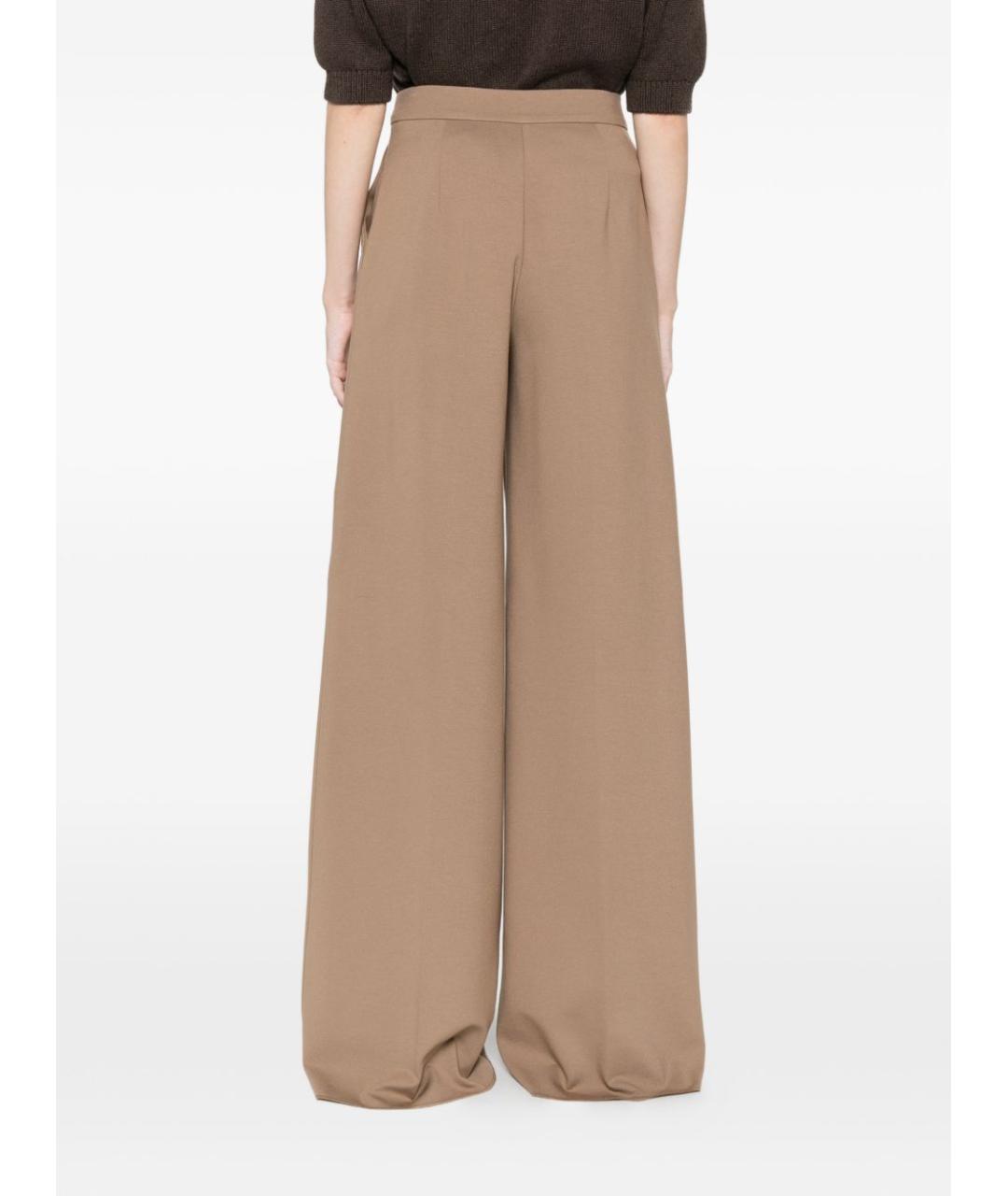 MAX MARA Коричневые вискозные прямые брюки, фото 4