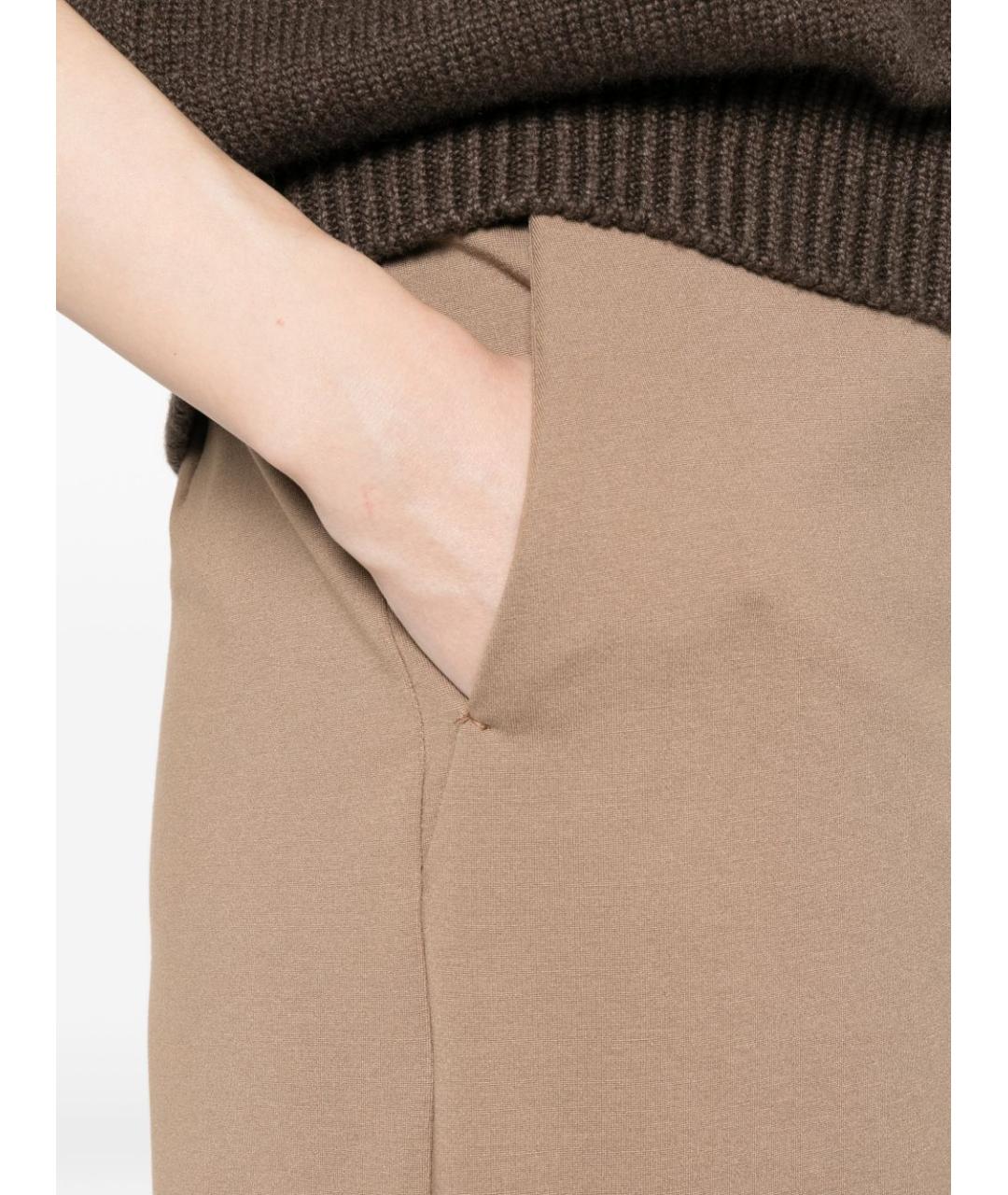 MAX MARA Коричневые вискозные прямые брюки, фото 3