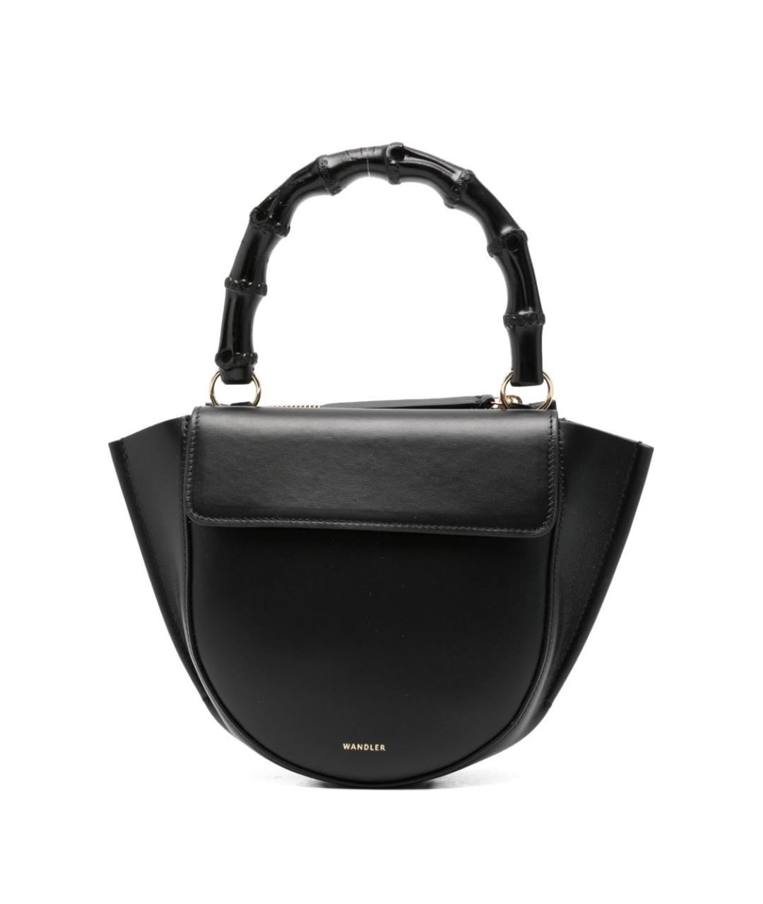 WANDLER Черная кожаная сумка тоут, фото 1