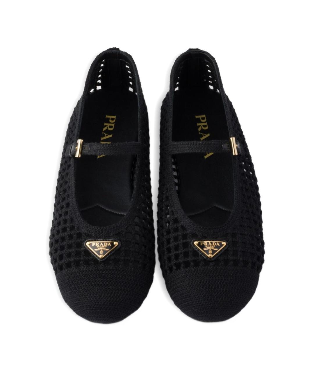 PRADA Черные текстильные балетки, фото 3