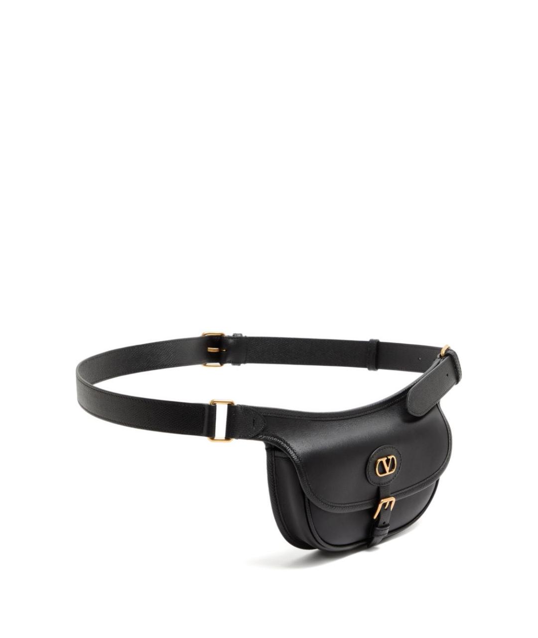 VALENTINO Черная кожаная поясная сумка, фото 4