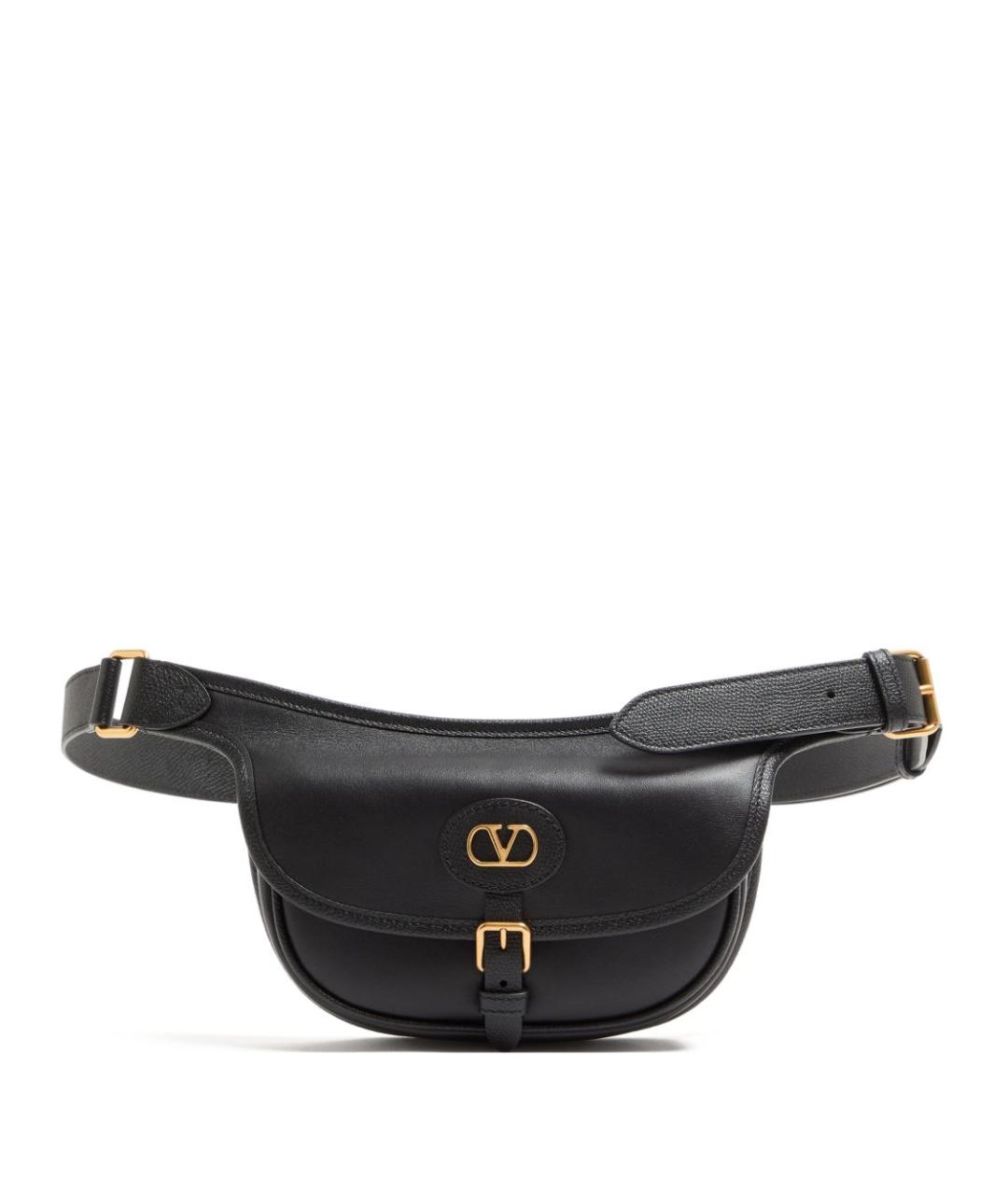 VALENTINO Черная кожаная поясная сумка, фото 1