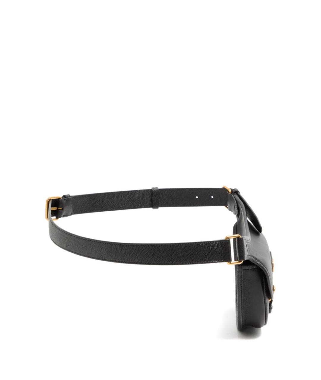 VALENTINO Черная кожаная поясная сумка, фото 5