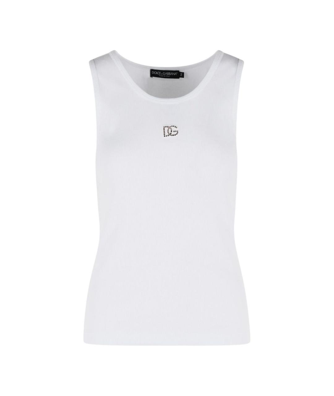 DOLCE&GABBANA Белая хлопковая майка, фото 1