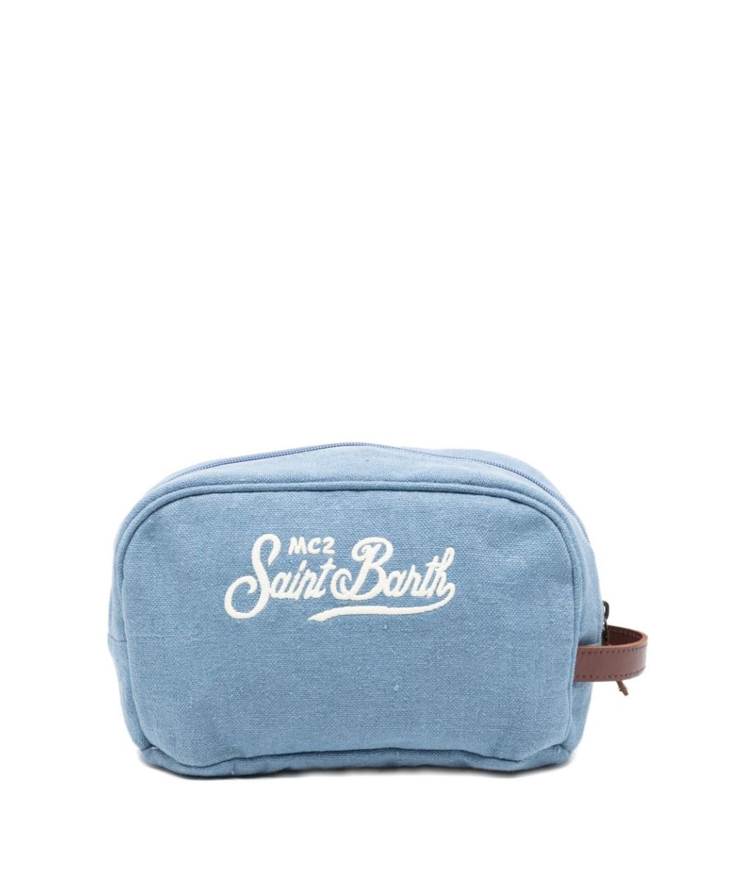 MC2 SAINT BARTH Голубая льняная барсетка, фото 1