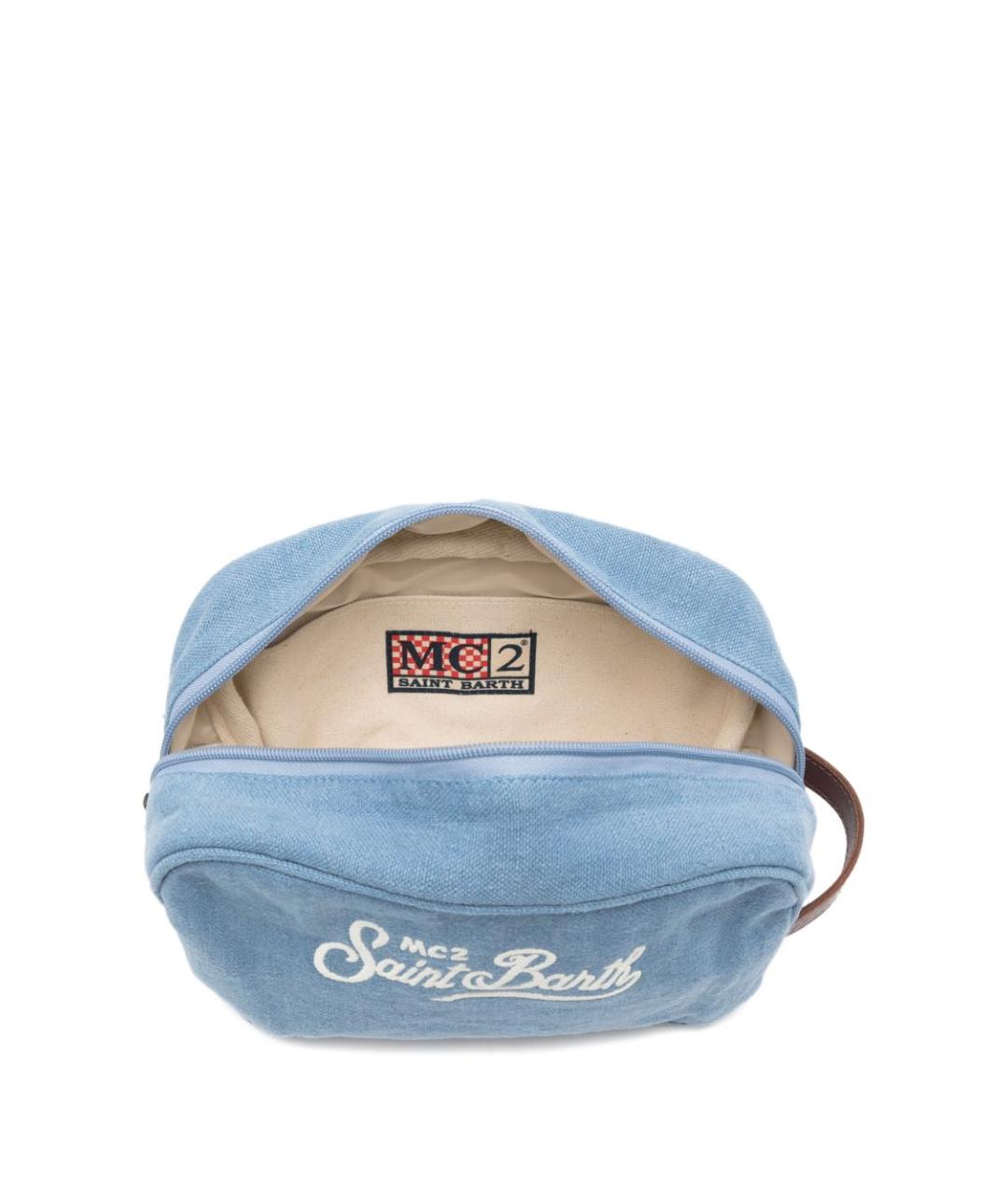 MC2 SAINT BARTH Голубая льняная барсетка, фото 2