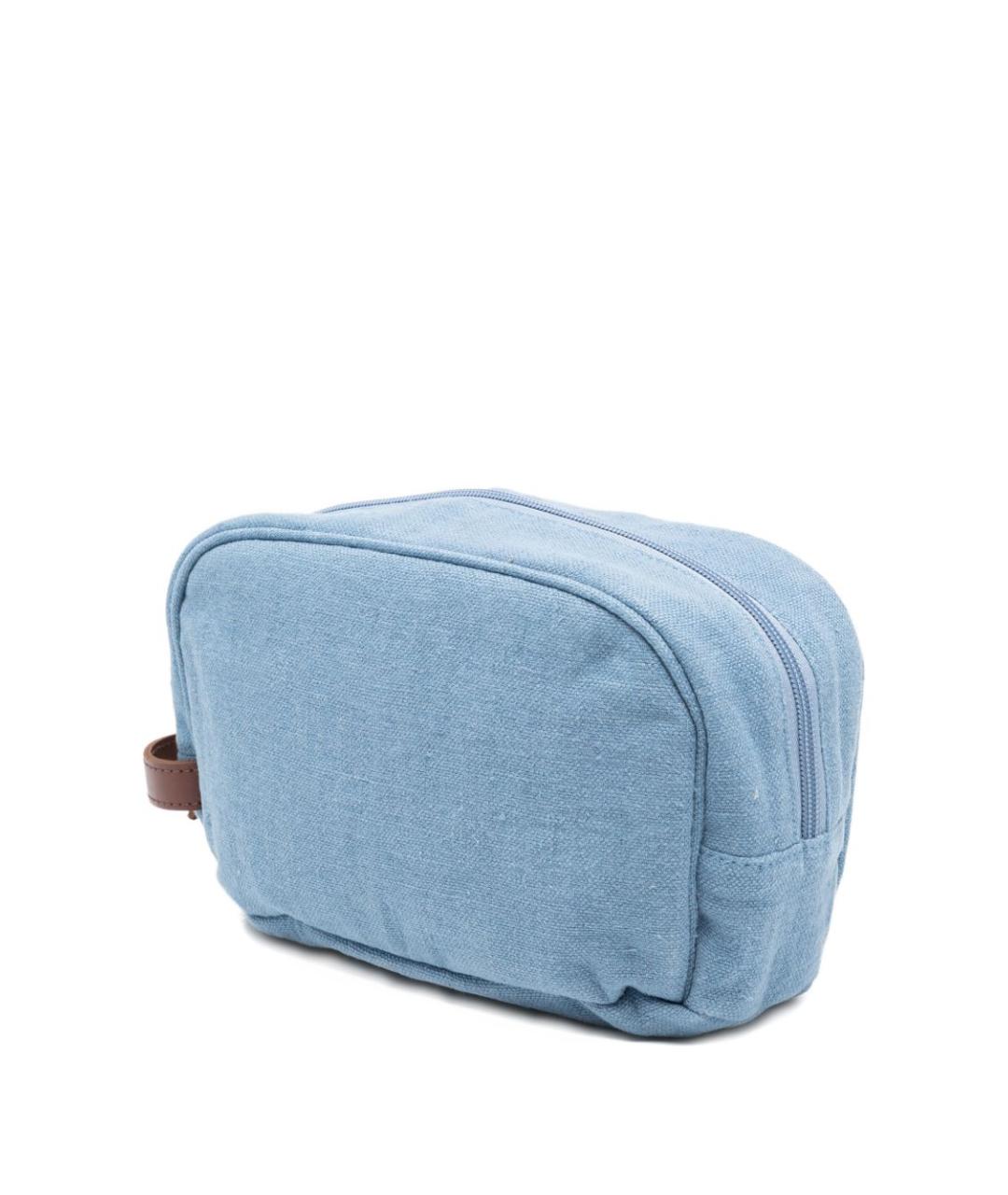 MC2 SAINT BARTH Голубая льняная барсетка, фото 3