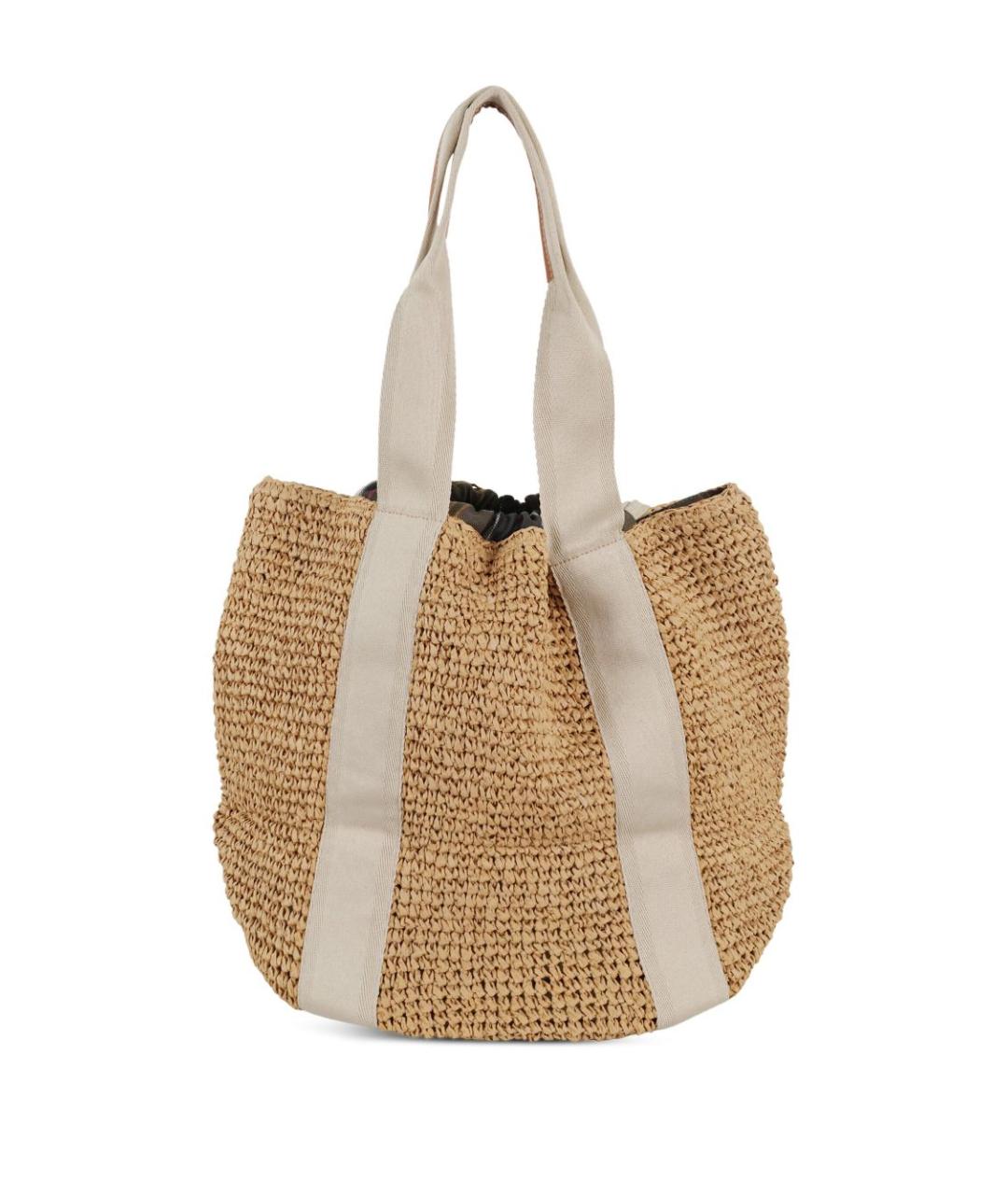 BARBOUR Бежевая пелетеная сумка тоут, фото 3