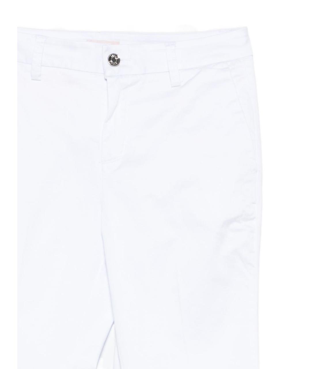 LIU JO Белые хлопковые прямые брюки, фото 2