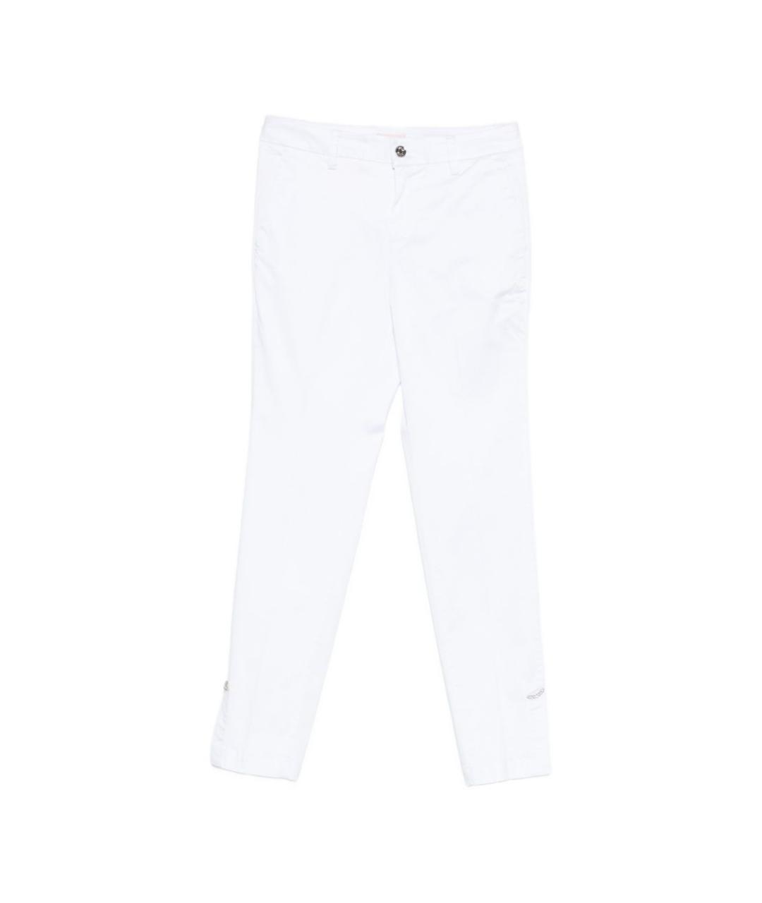 LIU JO Белые хлопковые прямые брюки, фото 1