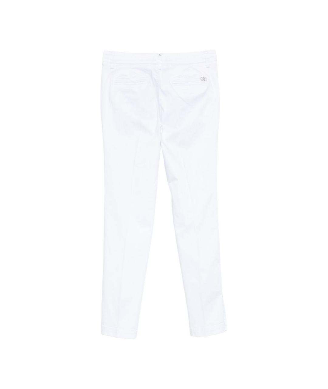 LIU JO Белые хлопковые прямые брюки, фото 3