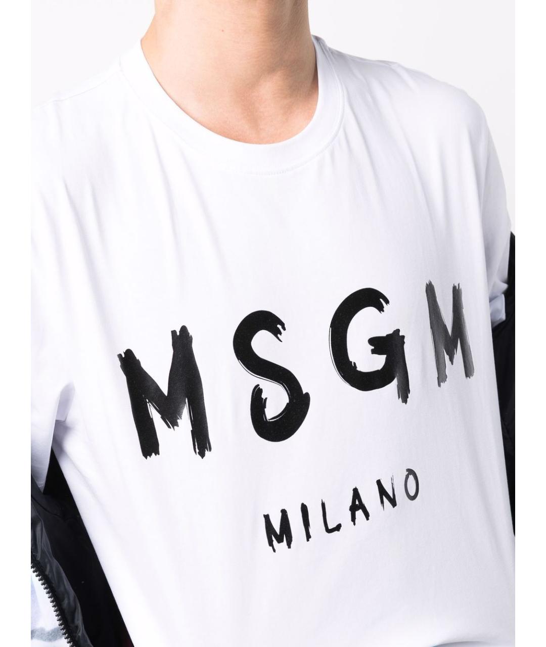 MSGM Белая хлопковая футболка, фото 2
