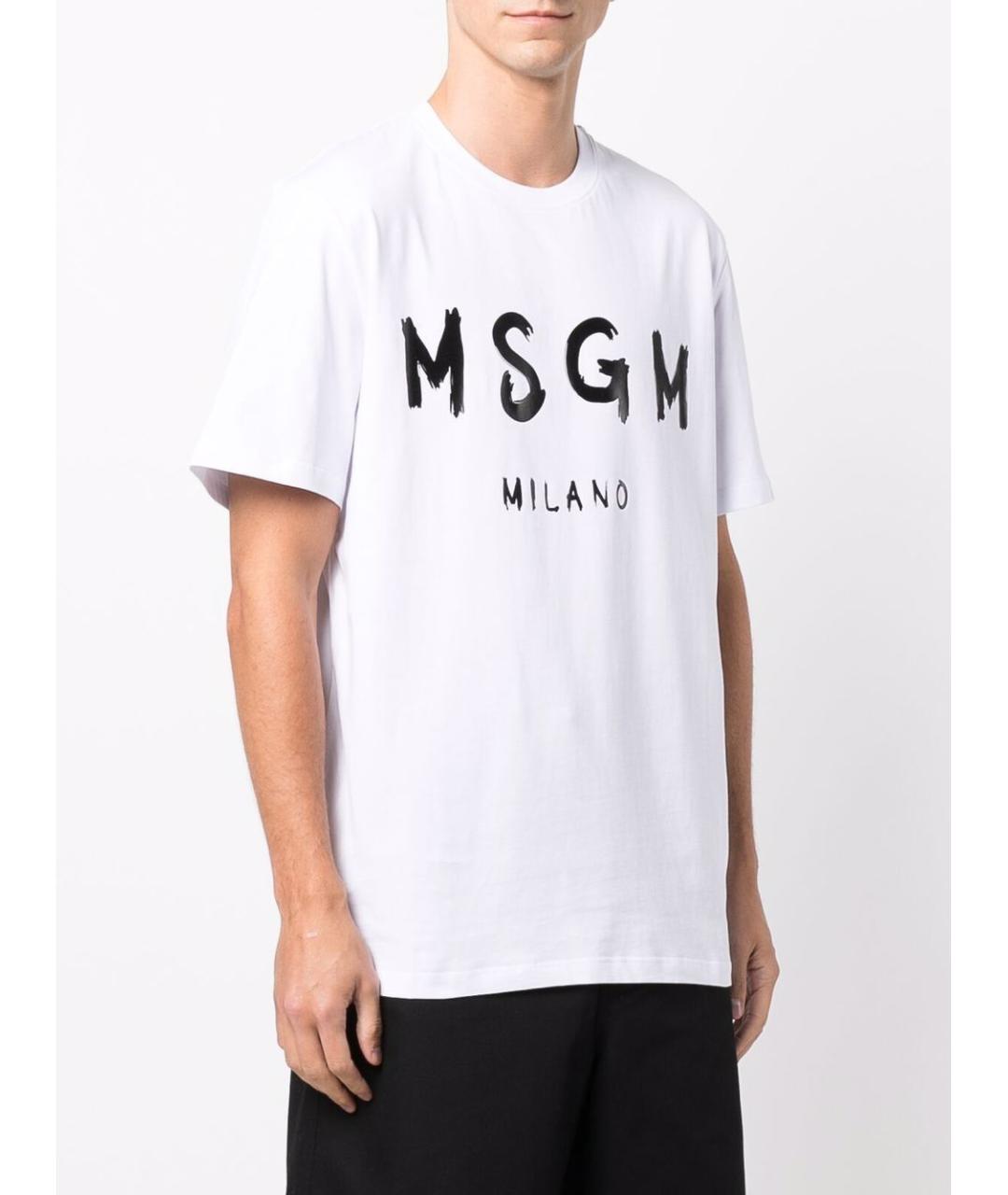 MSGM Белая хлопковая футболка, фото 3