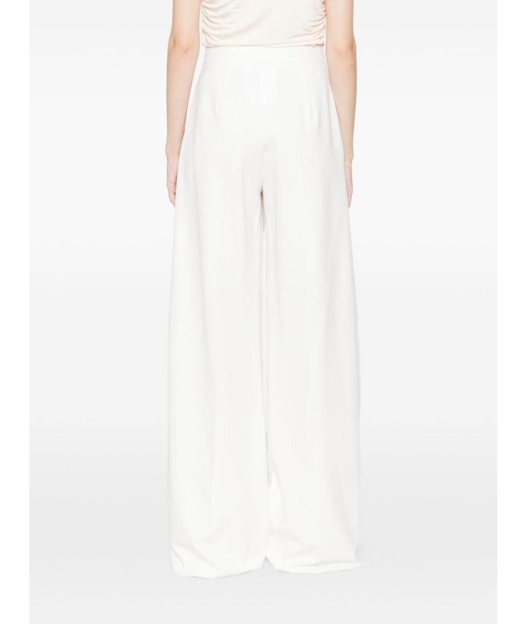 MAX MARA Белые вискозные прямые брюки, фото 2