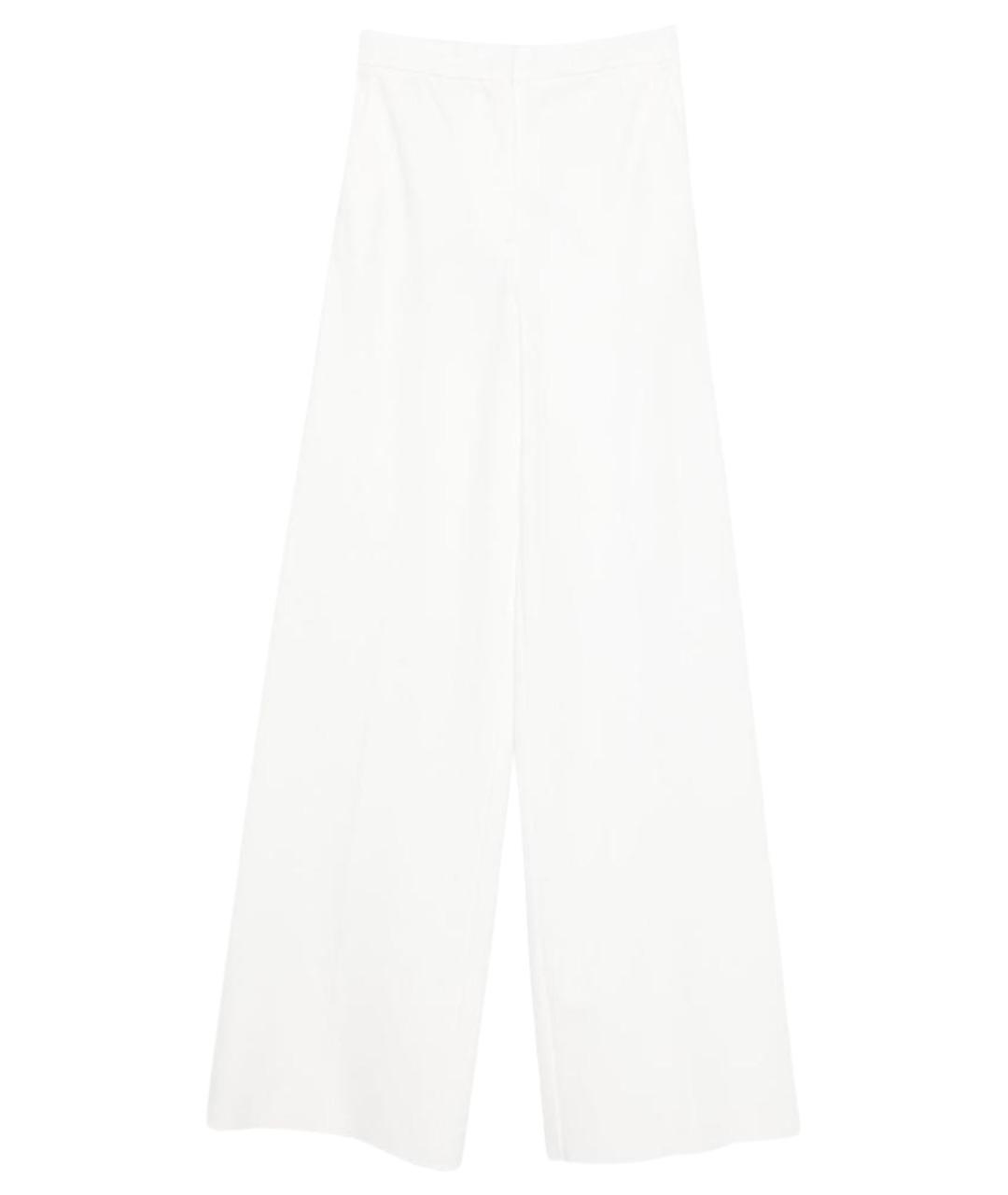 MAX MARA Белые вискозные прямые брюки, фото 1