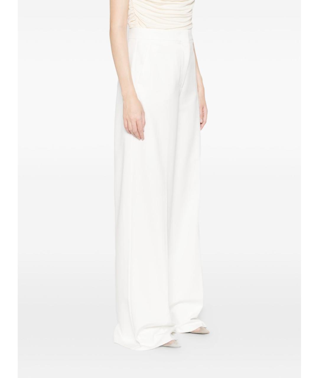 MAX MARA Белые вискозные прямые брюки, фото 5