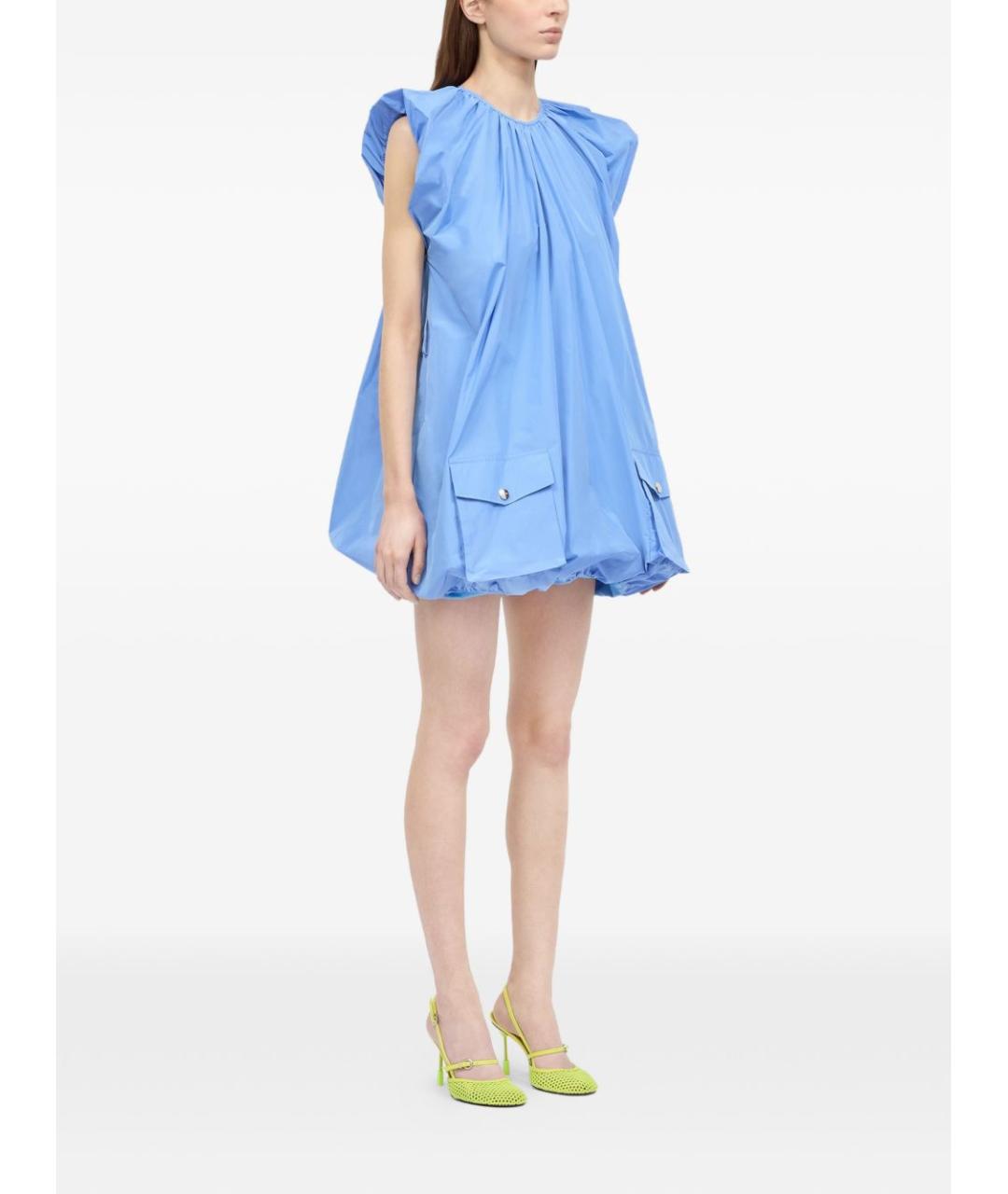 MSGM Голубое полиэстеровое коктейльное платье, фото 2