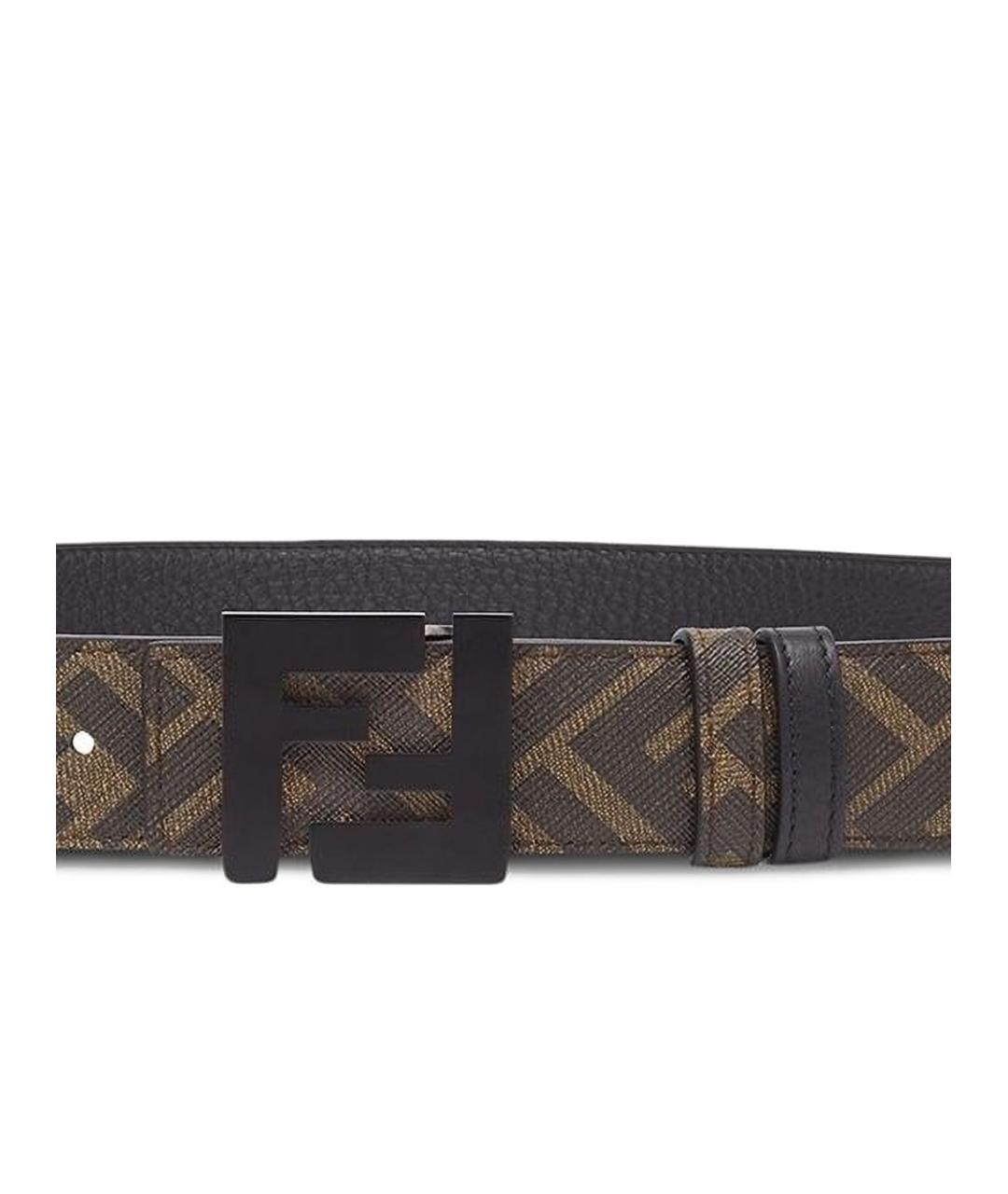 FENDI Коричневый кожаный ремень, фото 2