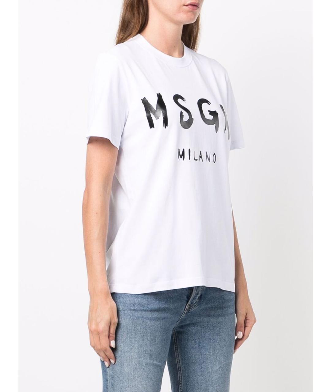 MSGM Белая хлопковая футболка, фото 2