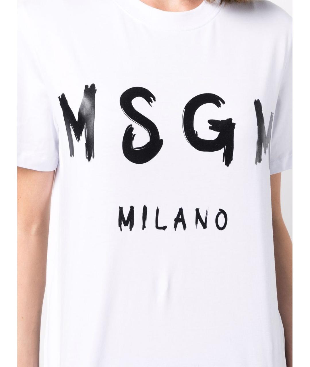 MSGM Белая хлопковая футболка, фото 5