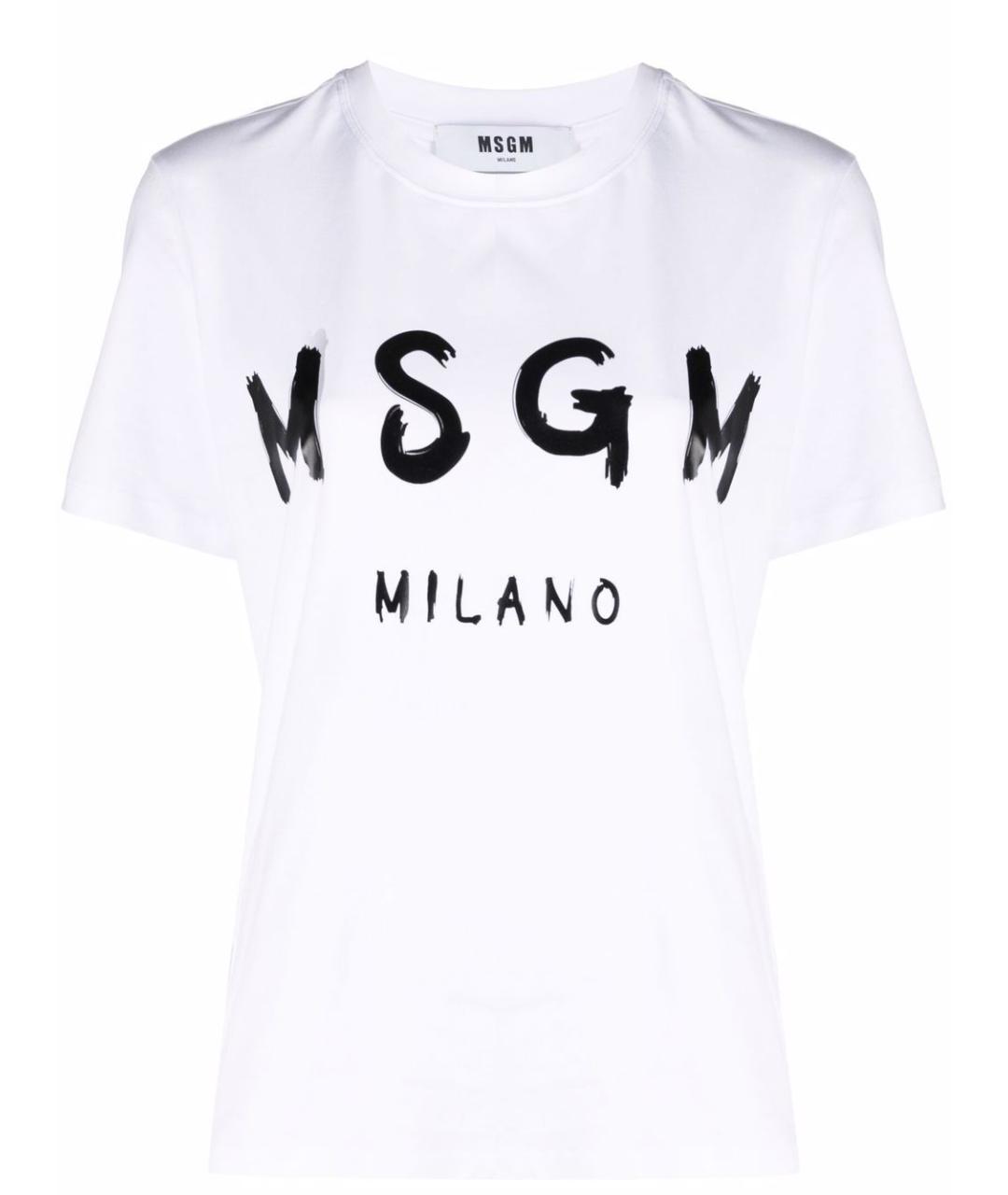 MSGM Белая хлопковая футболка, фото 1