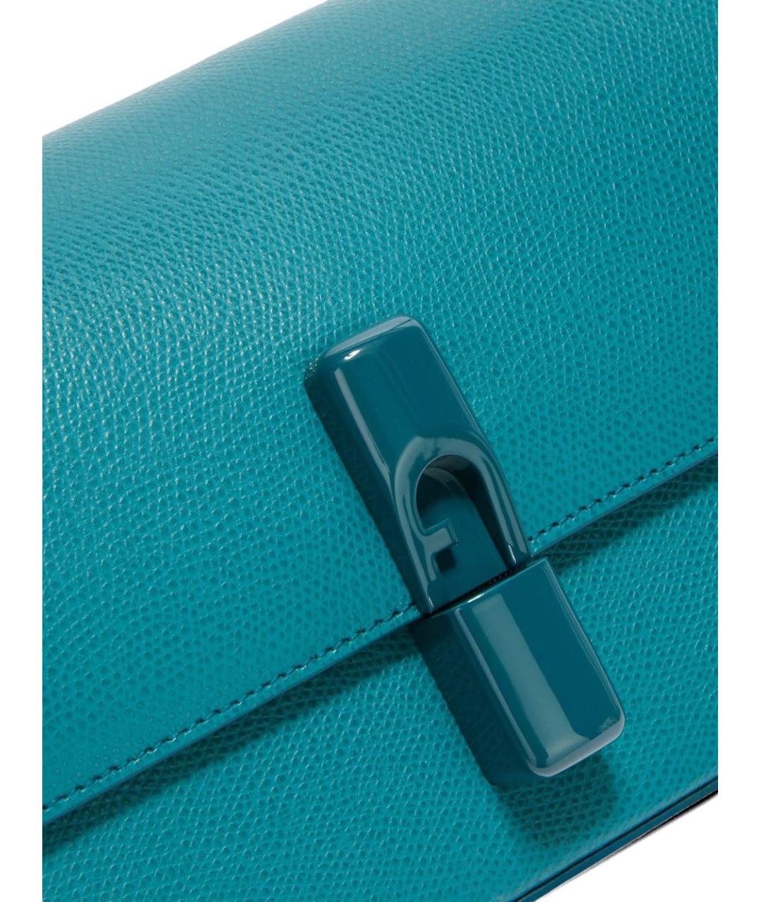 FURLA Голубая кожаная сумка через плечо, фото 4