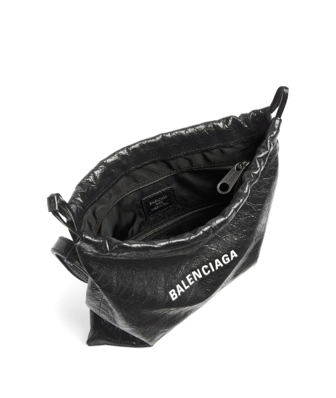 BALENCIAGA Черная кожаная сумка на плечо, фото 4