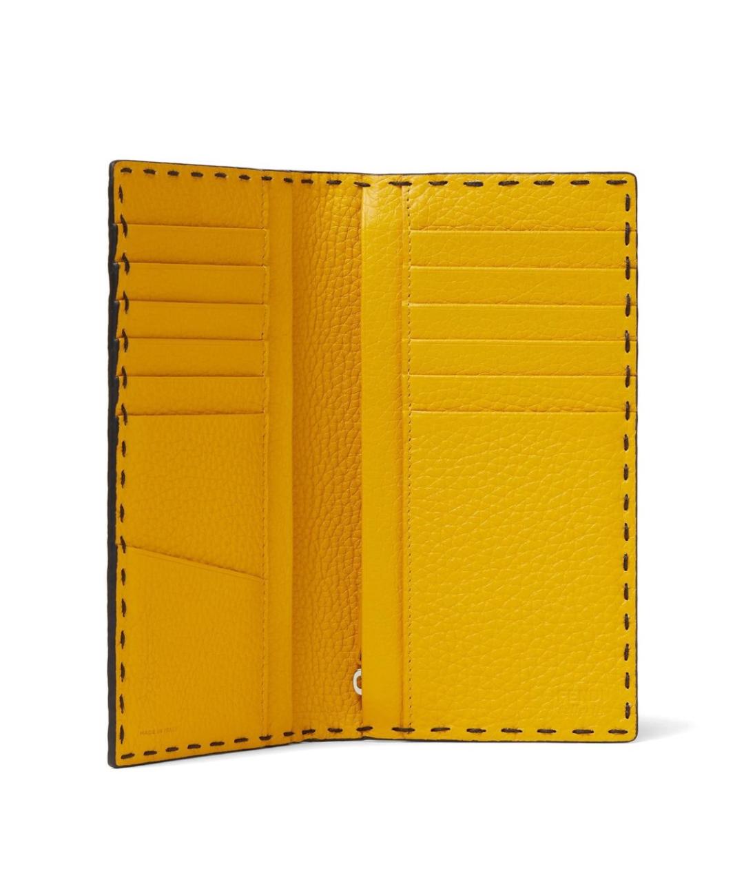 FENDI Черный кожаный кошелек, фото 3