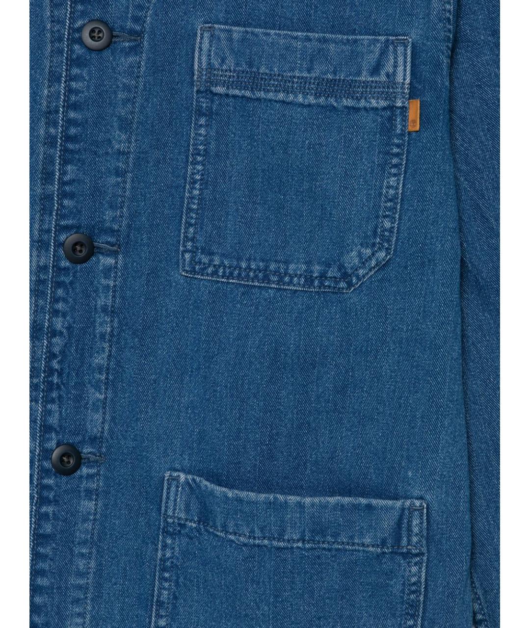 TIMBERLAND Синяя хлопковая кэжуал рубашка, фото 3