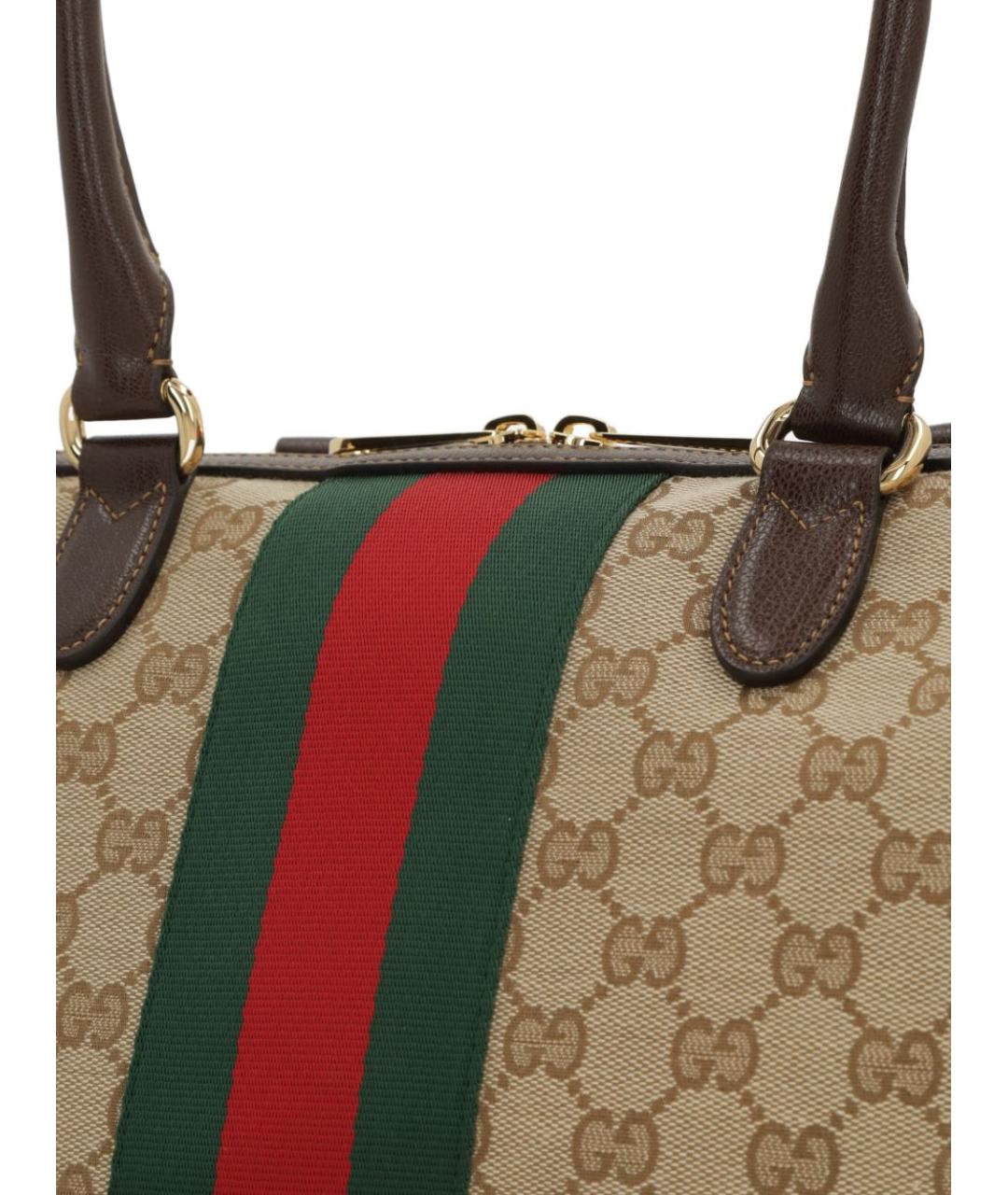 GUCCI Бежевая жаккардовая сумка тоут, фото 2